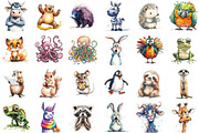 Funny Frazzled Quirky Animals Clipar, an Illustration by Sublimation Artist (Thumbnail 2 of 6)