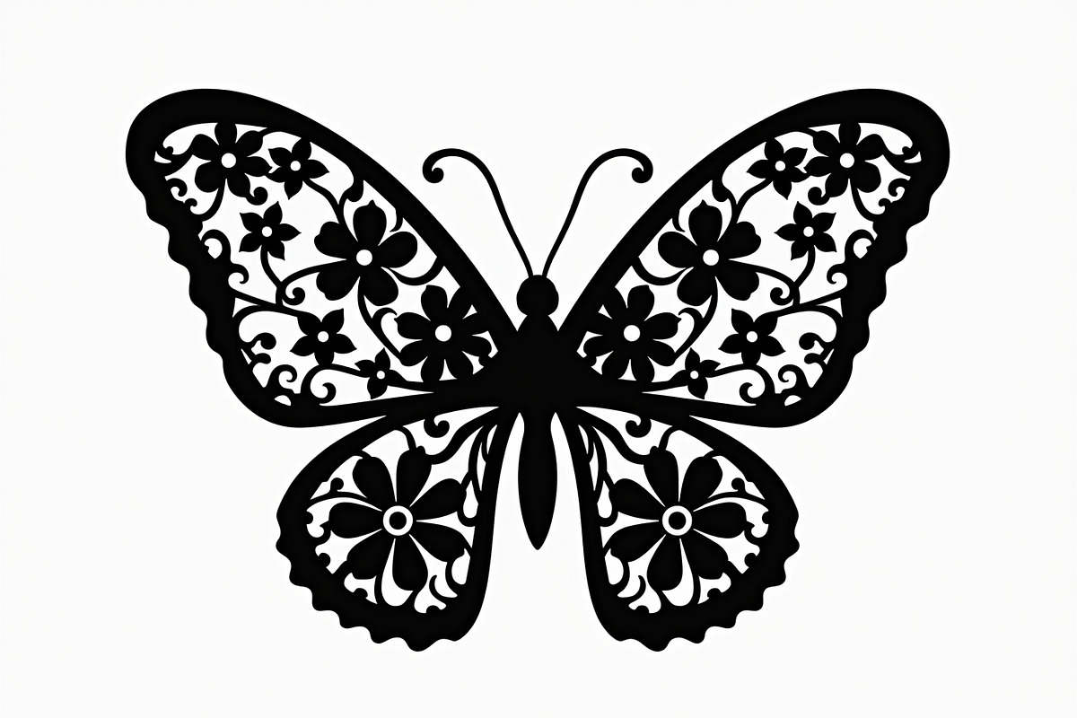 Flying Butterfly Vector Silhouette, an Illustration by Amazin_art (Photo 3 of 21)