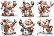 Santa snowman selfie clipart, an Illustration by Craft Nest (Thumbnail 4 of 6)