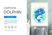 Cute cartoon dolphin, Tshirt, PNG., an Animal Illustration by KENO Mascots (Thumbnail 3 of 6)