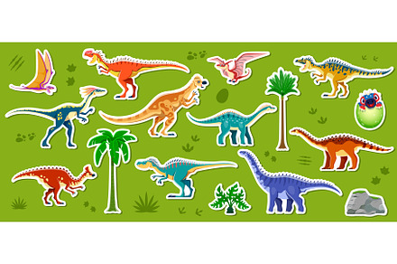 Prehistoric dinosaur and reptiles