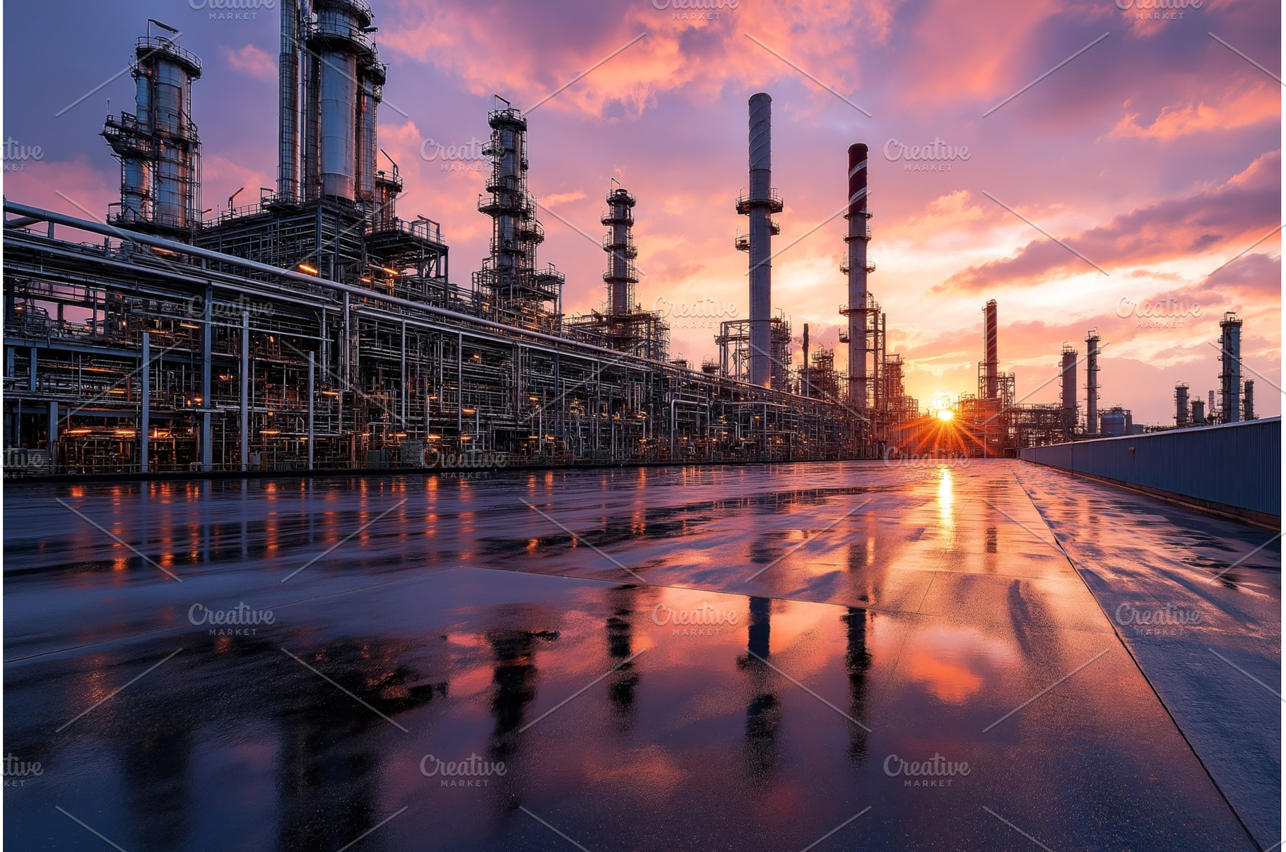 Industrial landscape featuring a, an Industrial Photo by Sergey Kotenev
