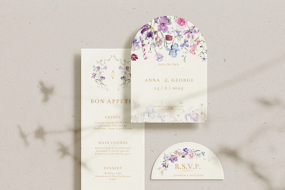 Mauve - Iris Floral Flower Design, a Decorative Illustration by Veris Studio (Photo 2 of 17)