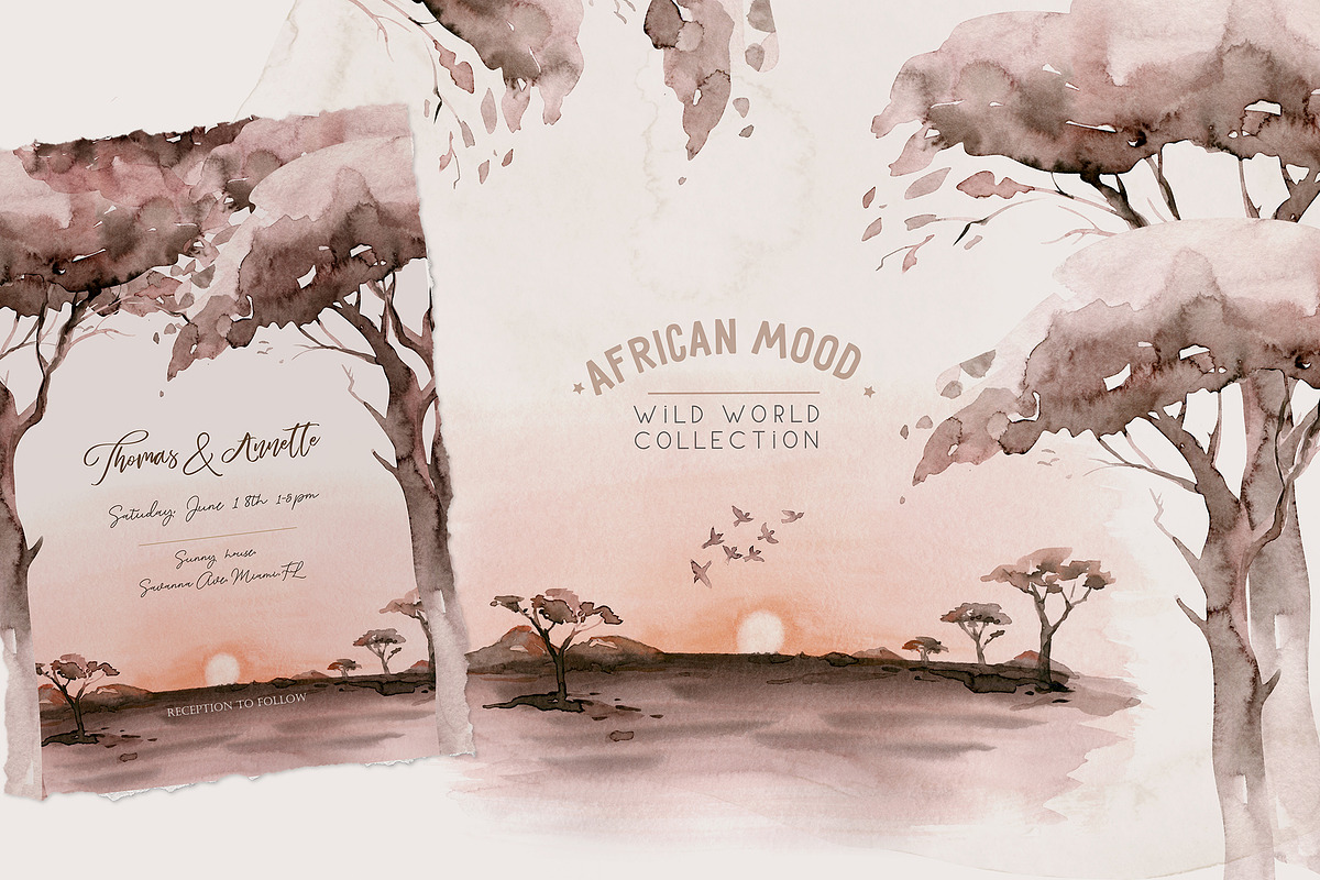 African animals watercolor set, an Animal Illustration by Peace ART (Photo 14 of 24)