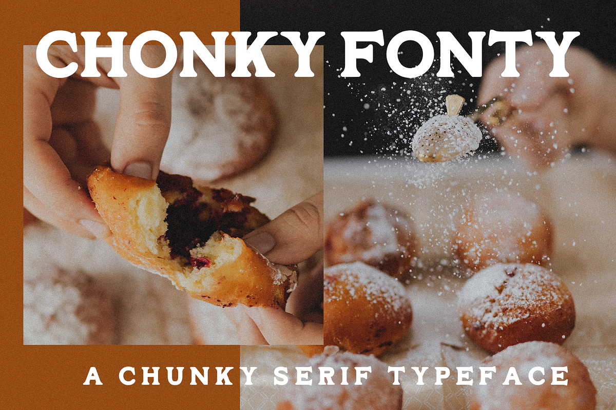 Chonky Fonty | A chunky display, a Serif Font by OneTen The Studio (Photo 1 of 9)