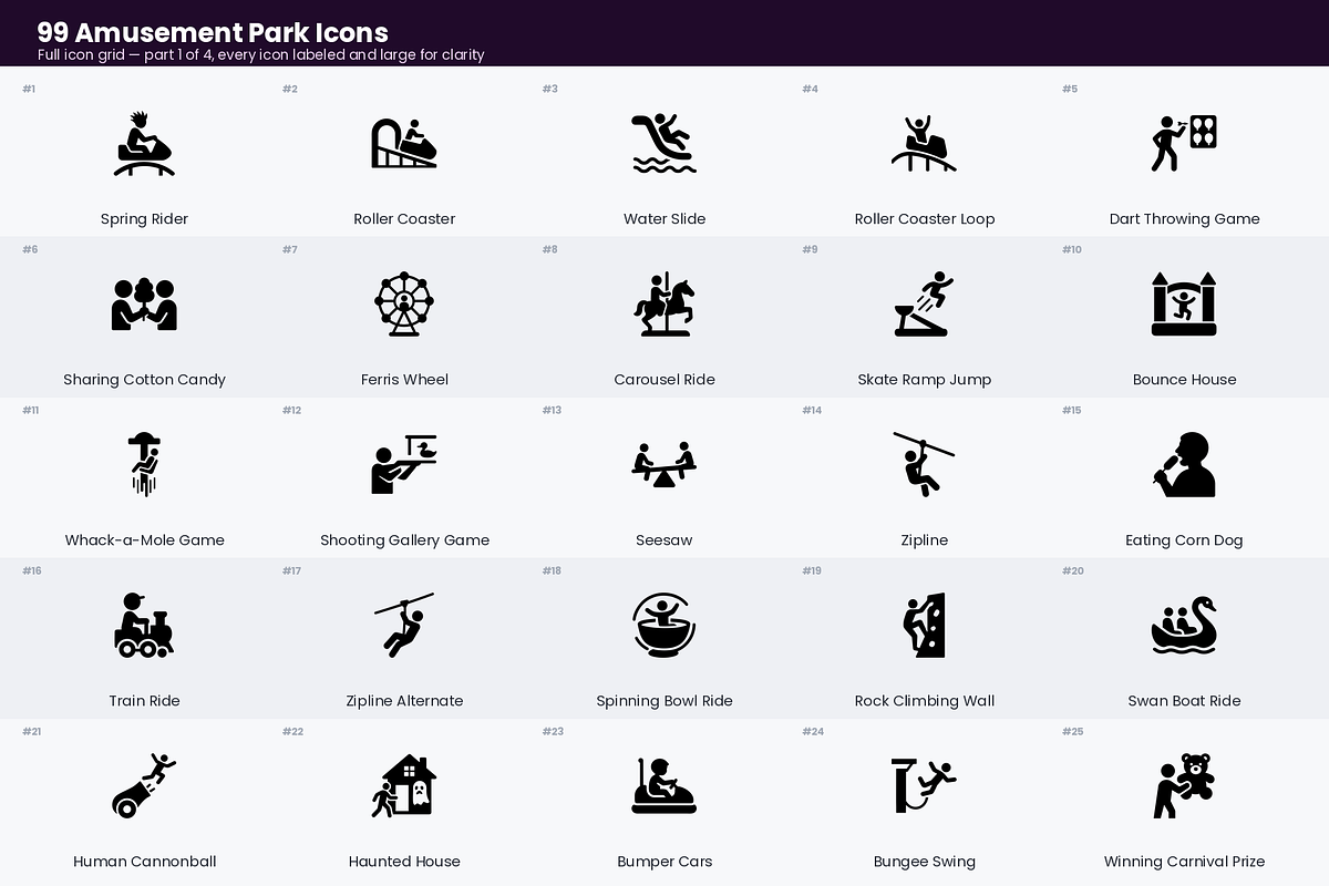 Amusement Park Icons, a Solid Icon by Symbolic Language (Photo 2 of 6)