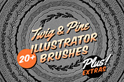 Twig & Pine Illustrator Brushes, a Brush Add-On by MarkieAnn Creative (Thumbnail 1 of 5)