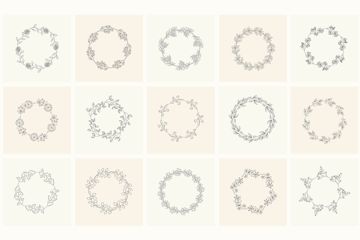 Hand drawn floral frames. Bundle., a Decorative Illustration by Designwork (Photo 13 of 21)
