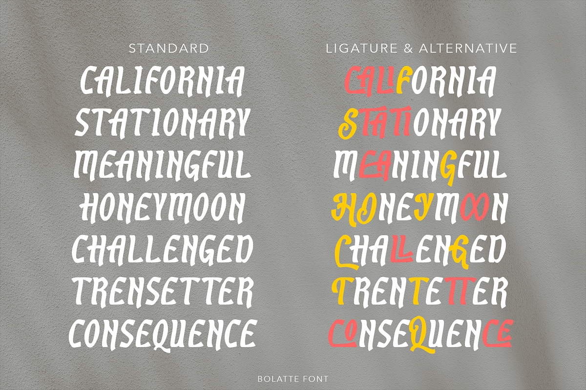 Bolatte Display Font, a Font by madeDeduk (Photo 3 of 10)