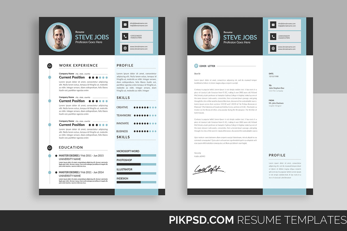 Clean & Bright CV  Resume Template, a Resume Template by graphicforest (Photo 1 of 9)