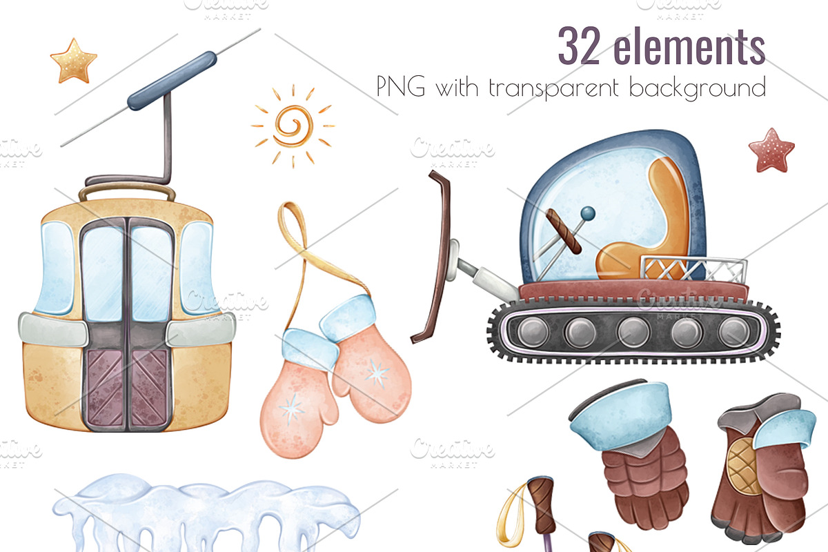 Watercolor Winter sports Clipart PNG, a Sport Illustration by Mespilia (Photo 3 of 5)