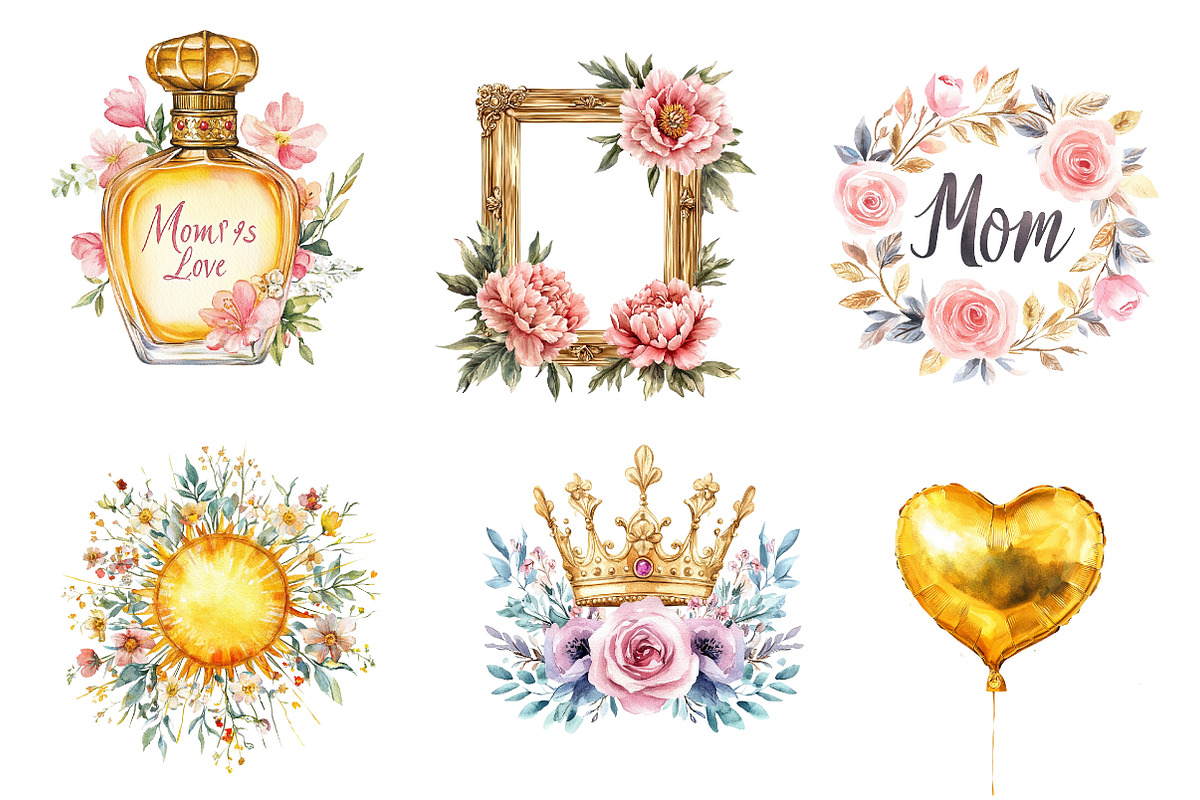 Golden Mother's Day Clipart, an Illustration by CreationArt (Photo 5 of 5)