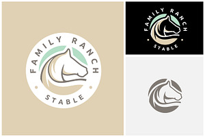 Equine Horse Ranch Stable Farm Logo