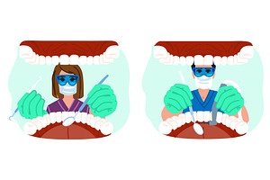 checkup dentist patient mouth view, a Person Illustration by pikepicture