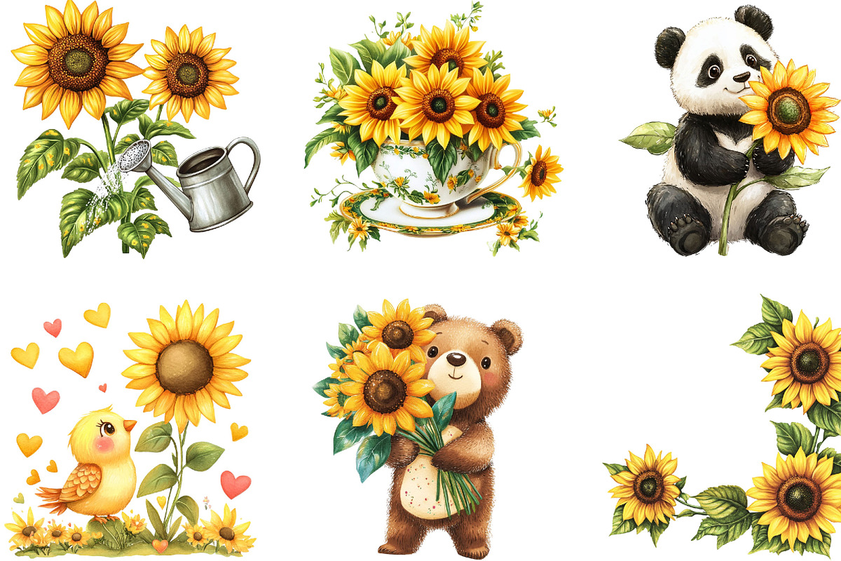 Sunflower Mother's Day Clipart, an Illustration by Designking (Photo 3 of 5)