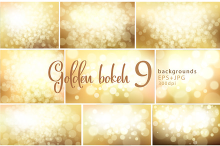 9 Golden bokeh backgrounds