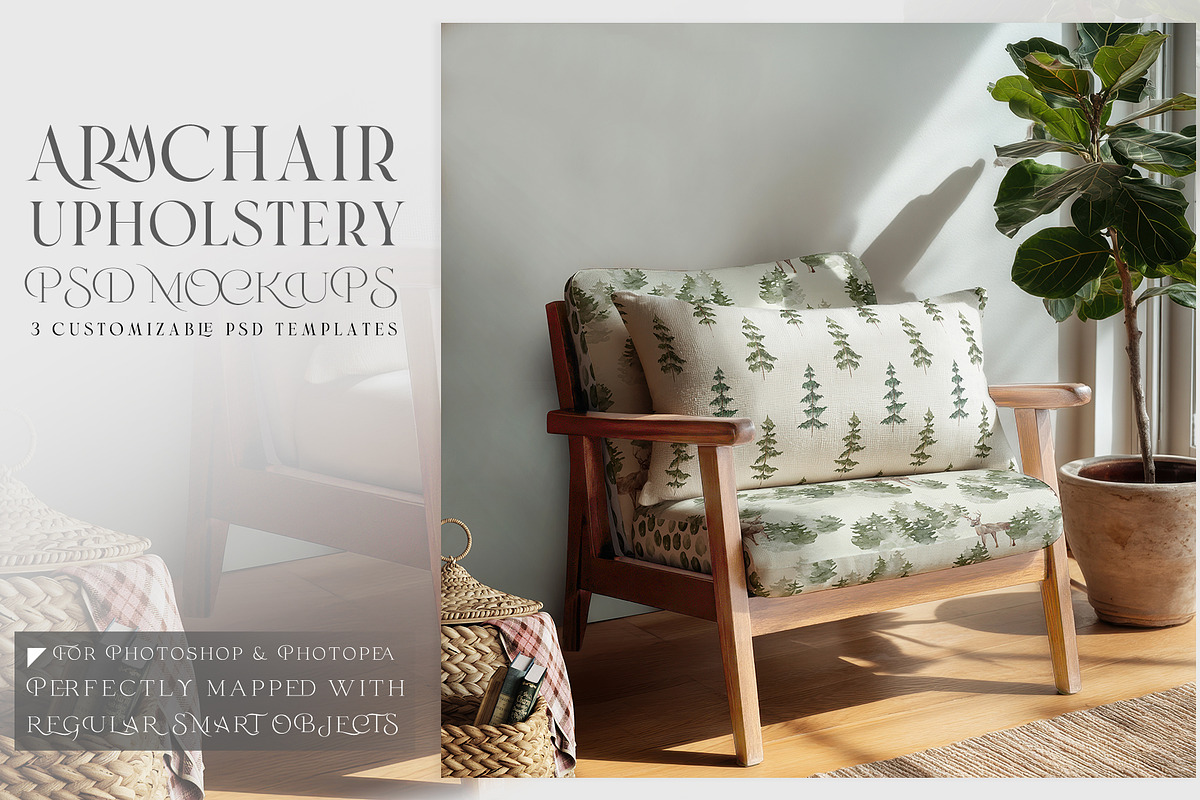 Armchair Upholstery & Pillow Mockups, a Mockup by mock-ups (Photo 1 of 22)
