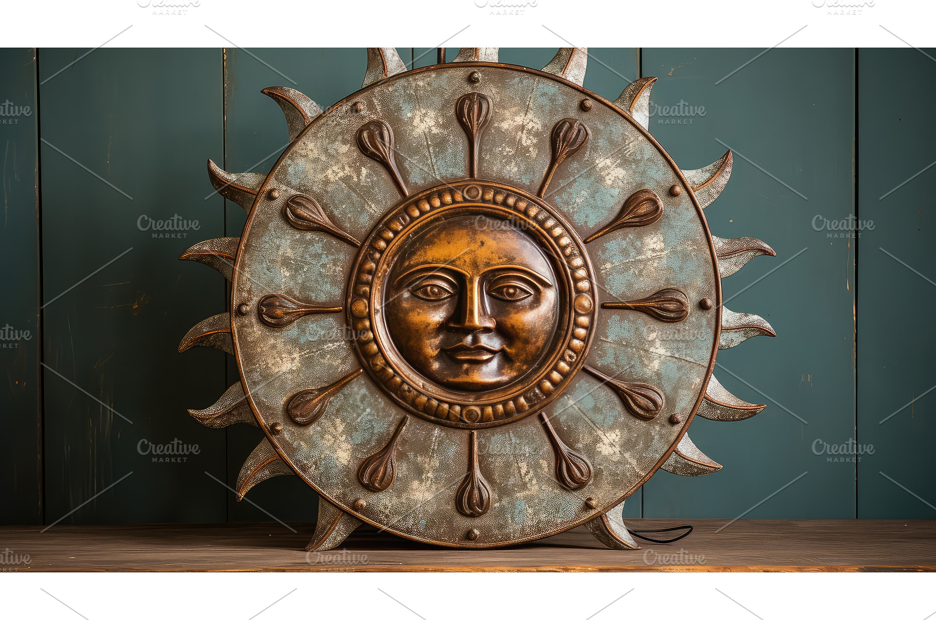 fashioned vintage sun face ai, an Arts & Entertainment Photo by pikepicture