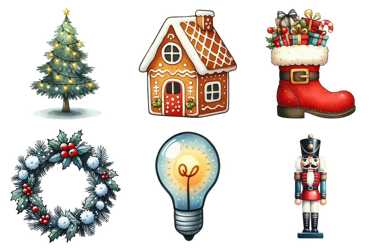 Whimsical Christmas Clipart, an Illustration by Daily.Designs (Photo 2 of 5)