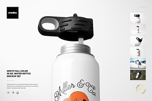 F. Color 30 Oz. Water Bottle Mockup