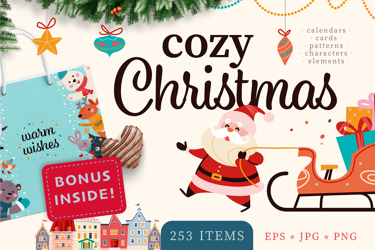 Cozy Cristmas kit, an Animal Illustration by Funnystore (Photo 1 of 22)