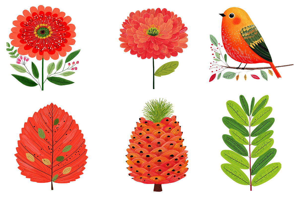 Fall Florals and Woodland Clipart, an Illustration by CreationArt (Photo 3 of 6)