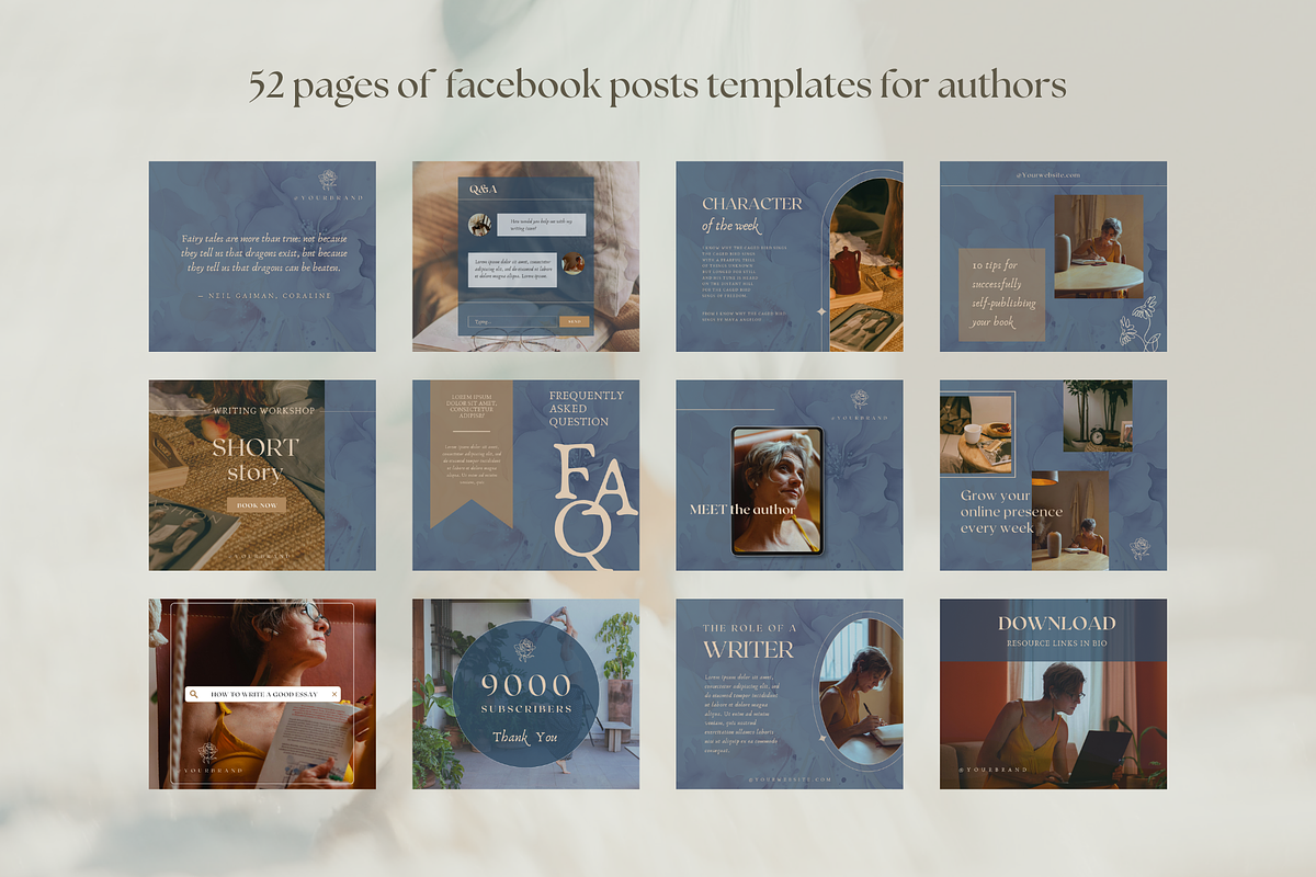 Facebook posts template for authors, a Social Media Template by Petite Zakka Boutique (Photo 6 of 7)