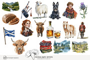100 watercolour Scotland clip art, a Person Illustration by Poppy Lane Studio (Thumbnail 8 of 10)