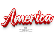 America PSD 3d editable text effect, a Layer Style Add-On by TrueVector (Thumbnail 1 of 2)