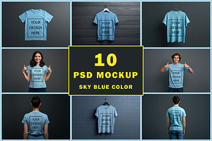 T-Shirt Mockup - Sky Blue Edition