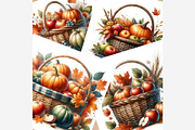 Autumn Basket Clipart Bundle, a Seasonal Illustration by Tanya Kart (Thumbnail 2 of 5)