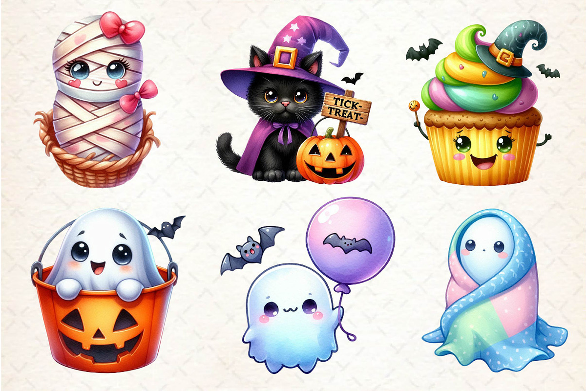 Kawaii Baby Halloween Clipart, an Illustration by Dream Creation (Photo 4 of 6)