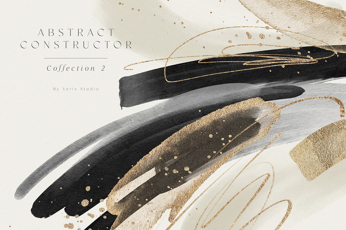 Abstract Black Gold Watercolor Shape, a Texture Graphic by Veris Studio (Photo 8 of 16)
