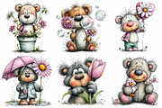Spring Teddy Bear Clipart Set Bundle, an Illustration by Daily.Designs (Thumbnail 6 of 8)