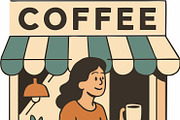 Cozy Café Life – Coffee Shop Set, a Person Illustration by Dikdoots (Thumbnail 2 of 3)