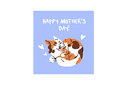 Mother's Day cards with animals set, an Animal Illustration by PaperTrident (Thumbnail 9 of 11)