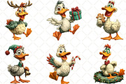 Quirky Christmas Duck Clipart, an Illustration by Black Bird Studio (Thumbnail 5 of 6)