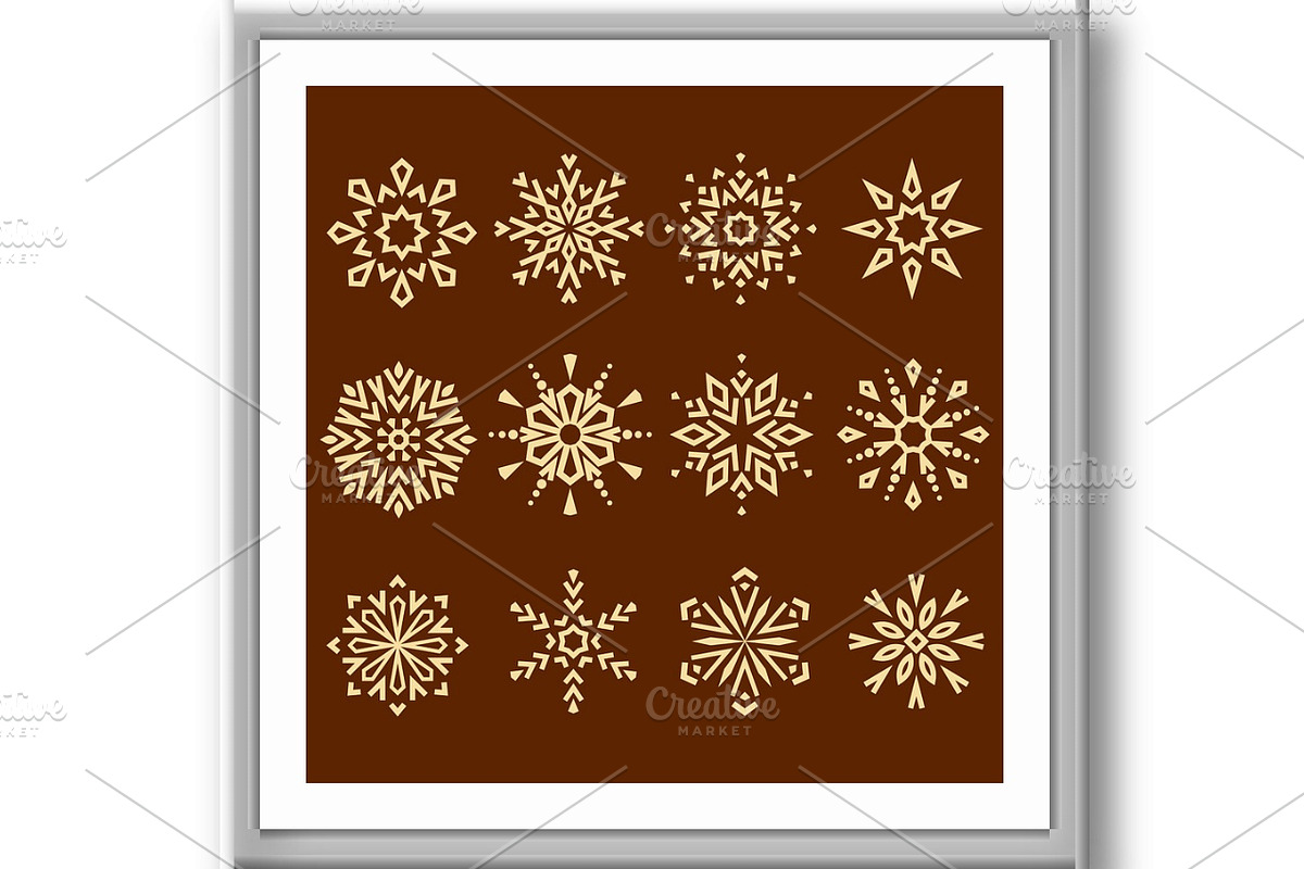 Snowflakes icon collection. Graphic, an Object Illustration by RODINA (Photo 3 of 3)