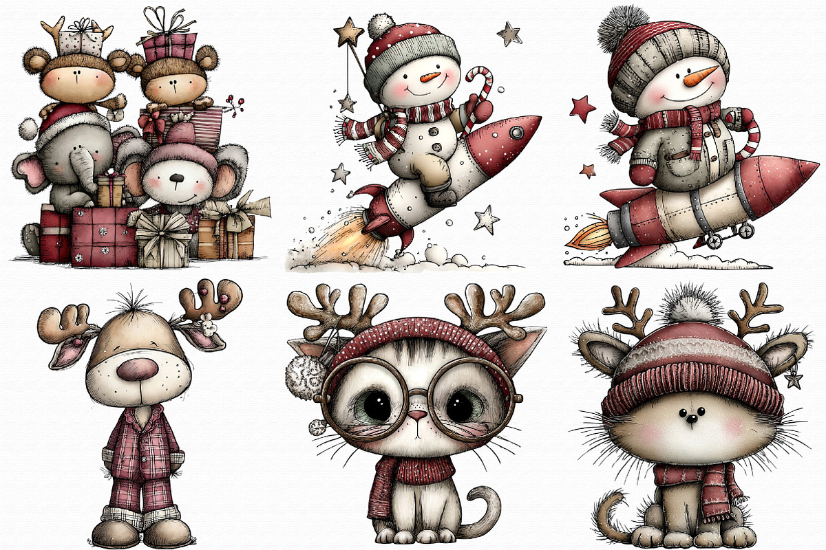 Quirky Christmas Clipart, an Illustration by Libby Wishes (Photo 6 of 8)