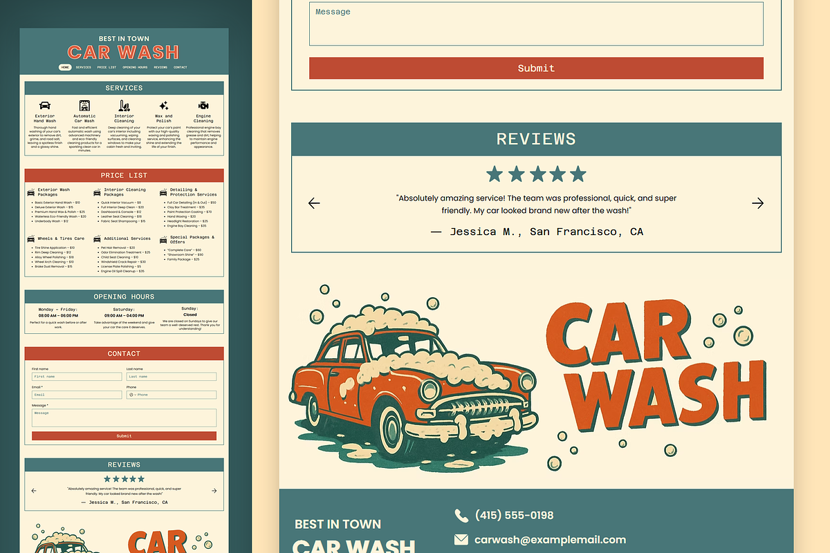 Car Wash Wix Studio Website preview 6