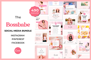 490 Social Media Bundle For Canva