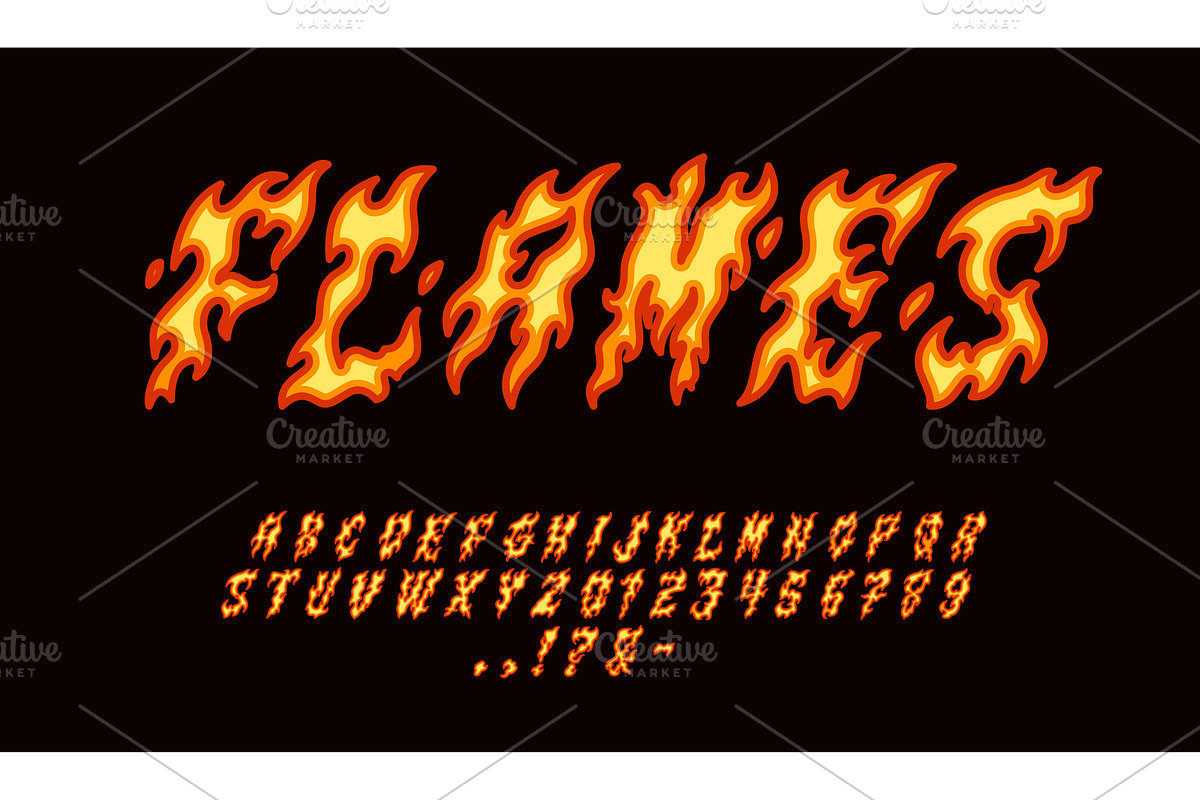 Burning font. Flame letters and, an Object Illustration by YummyBuum