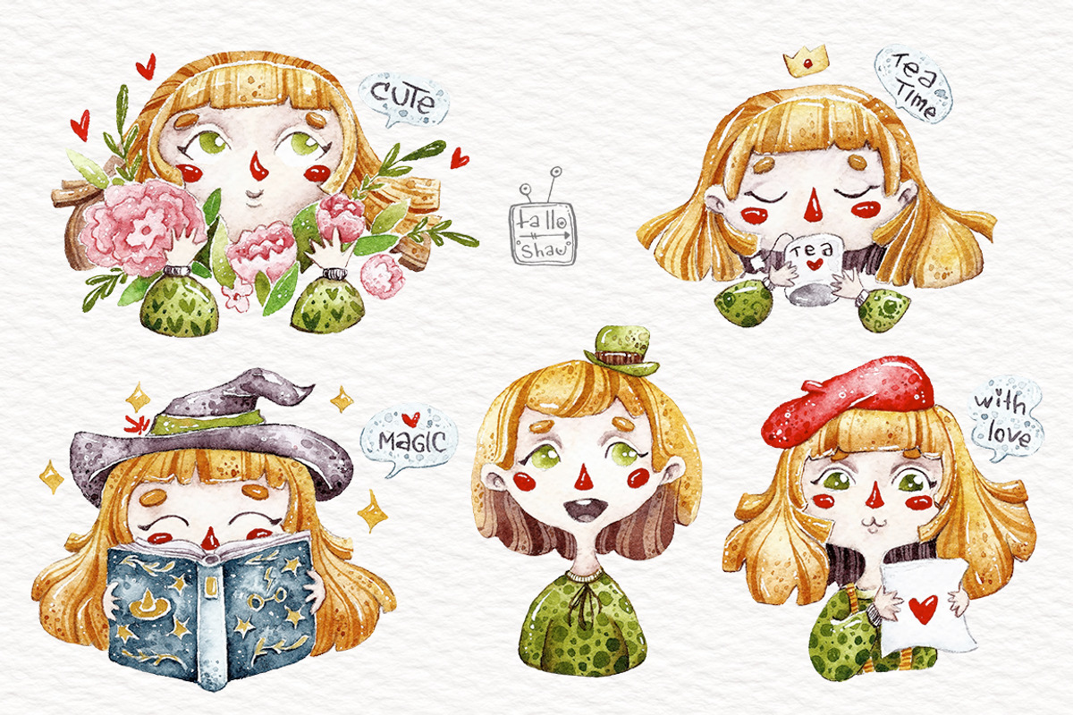 Watercolor Emotional Girl, an Illustration by talloshau's illustrations (Photo 2 of 5)