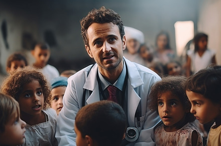 Arab pediatrician in white coat and stethoscope looking at camer, a Photo by AS photostudio