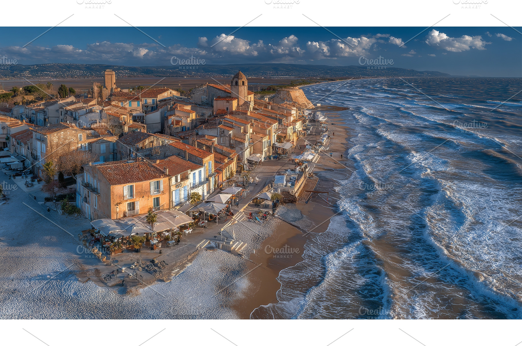 A Mediterranean village perched on a, a Nature Photo by ZinetroN
