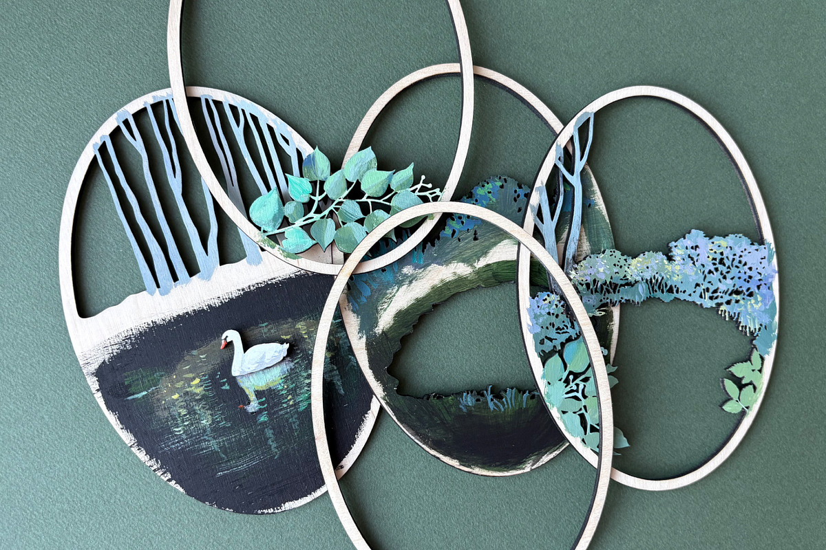Layered Swan Forest SVG File, an Object Graphic by HelloWood (Photo 3 of 4)