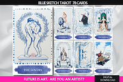 Blue Sketch Tarot Cards Deck, an Object Illustration by Mugio (Thumbnail 1 of 6)