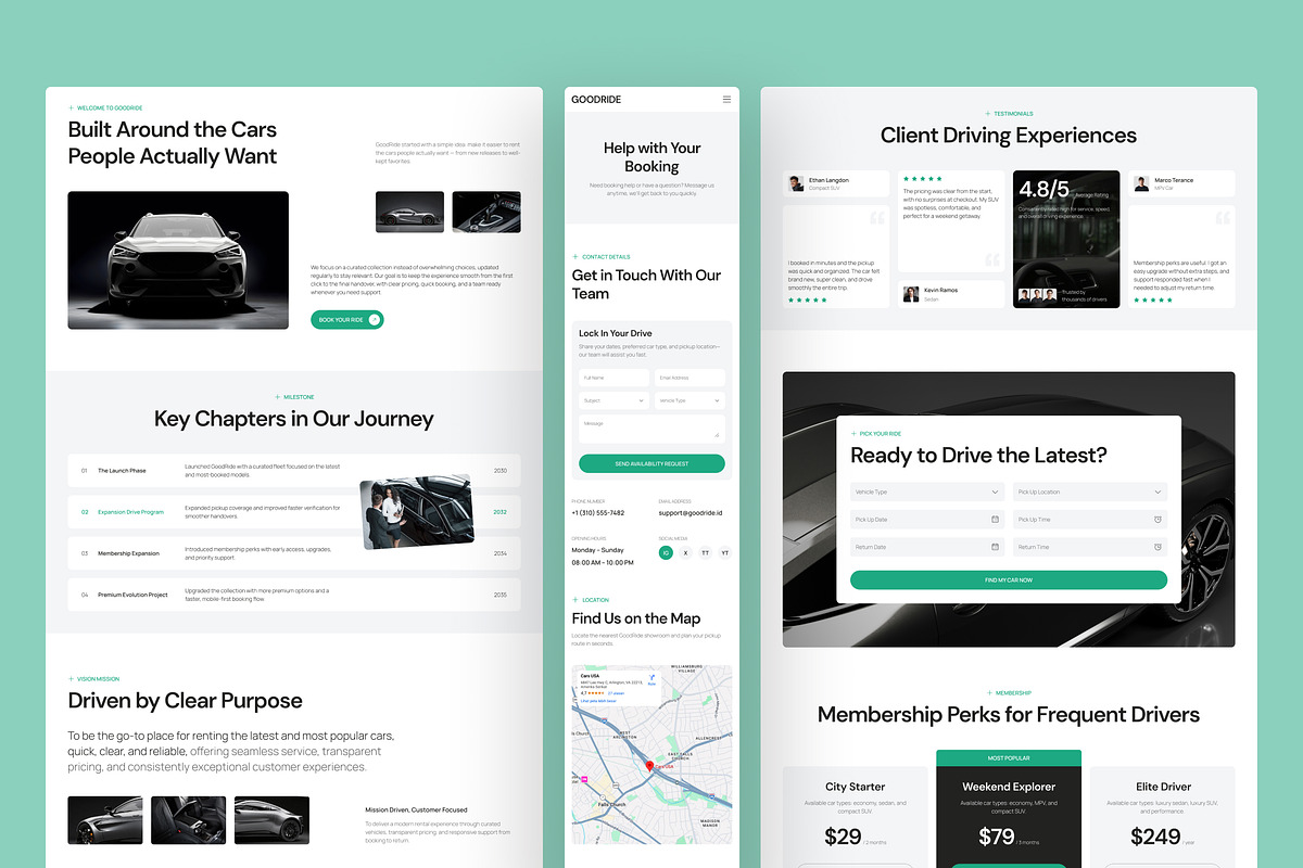 Car Rental Website UI Figma Template, an UI Kit Template by peterdraw (Photo 4 of 7)