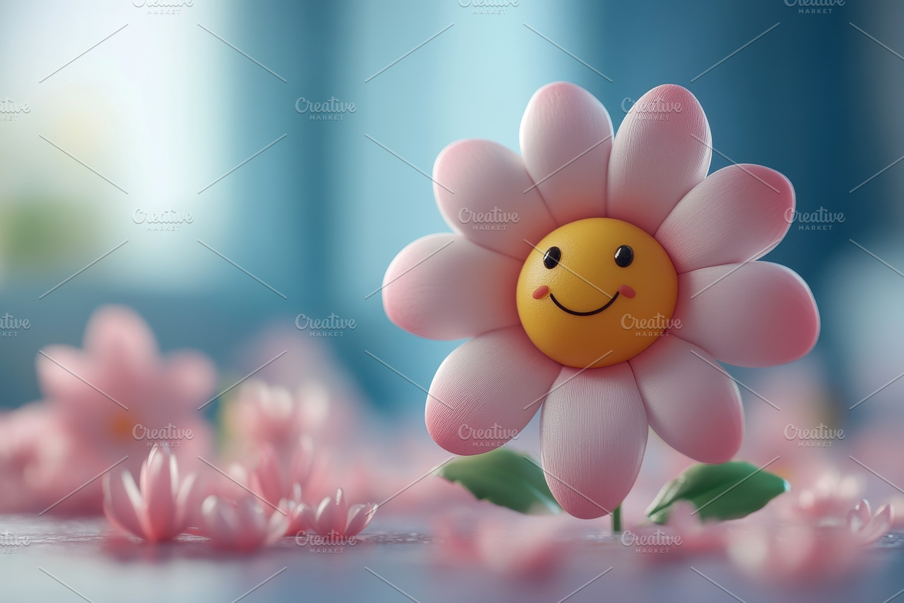 Cheerful flower with a smiling face, a Photo by Tanuart
