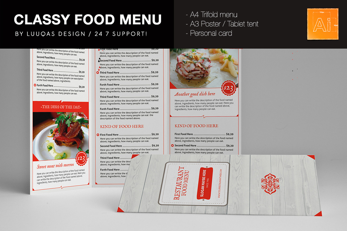 Classy Food Menu, a Brochure Template by Luuqas Design (Photo 4 of 8)